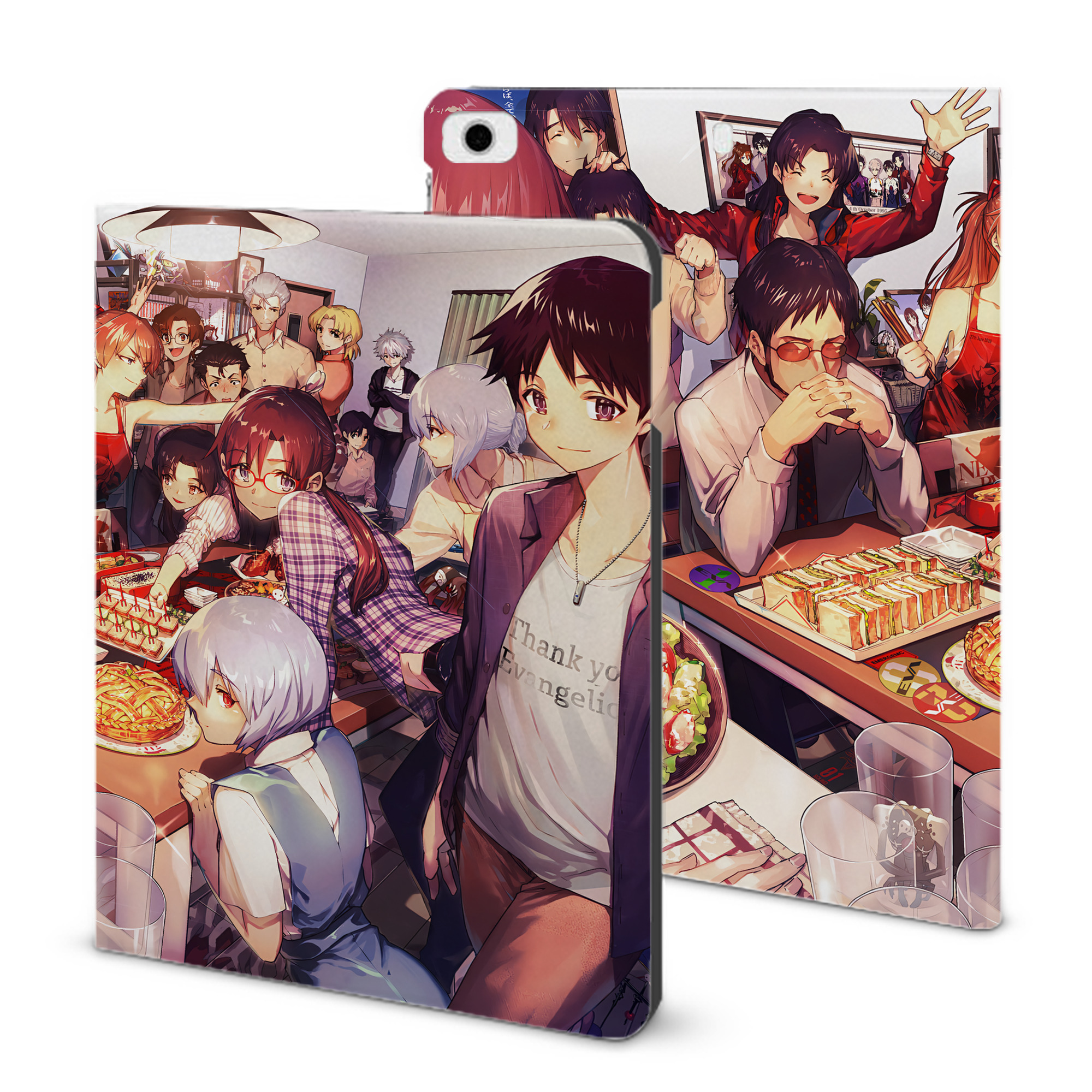 （画像用） EVA 新世紀エヴァンゲリオン IPad ケース ブック型 PUレザー TPU 耐衝撃 軽量 薄型 ペン収納なし 全面保護 IPad 各モデル対応